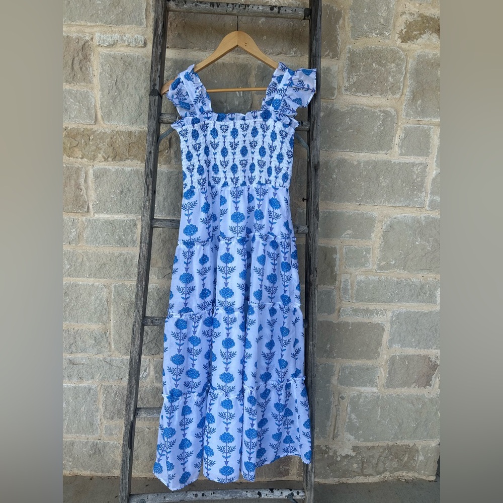 J. Marie Blue and White Maxi Dress